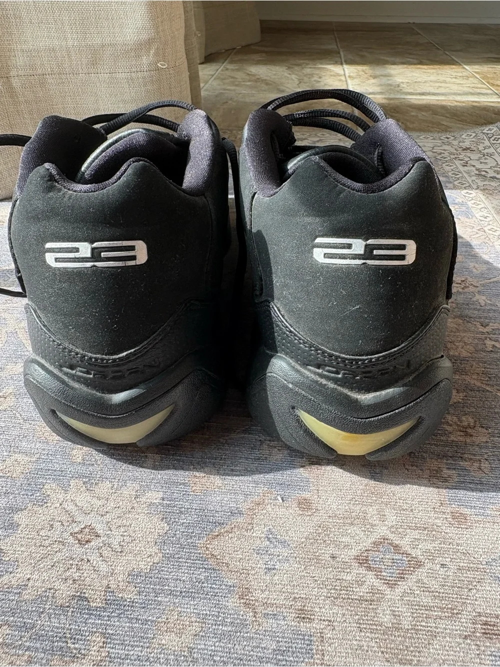 Jordan Men's Black Athletic Sneakers with Subtle Logo